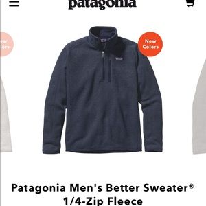 Patagonia men's better sweater fleece 1/4 zip.